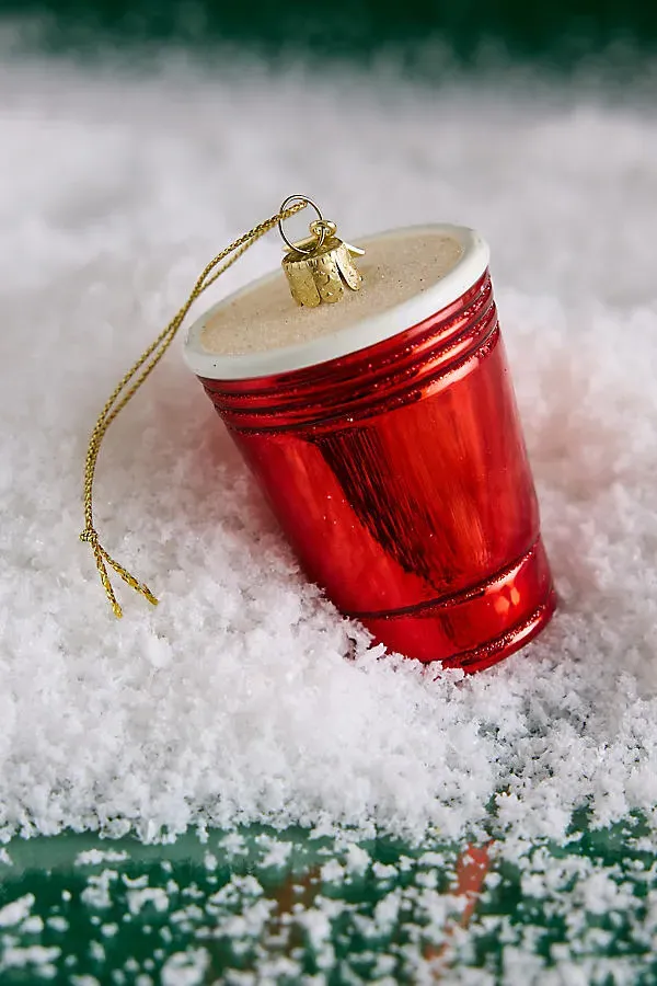 Glass Cup Ornament - Red by Anthropologie