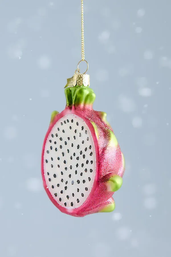 Glass Dragonfruit Ornament - White by Anthropologie