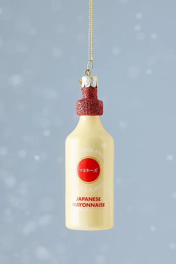 Glass Japanese Mayonnaise Sauce Ornament - Beige by Anthropologie