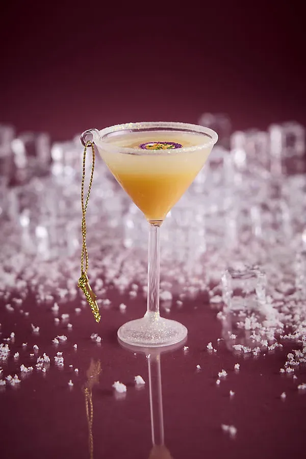 Glass Pornstar Martini Ornament - Orange by Anthropologie