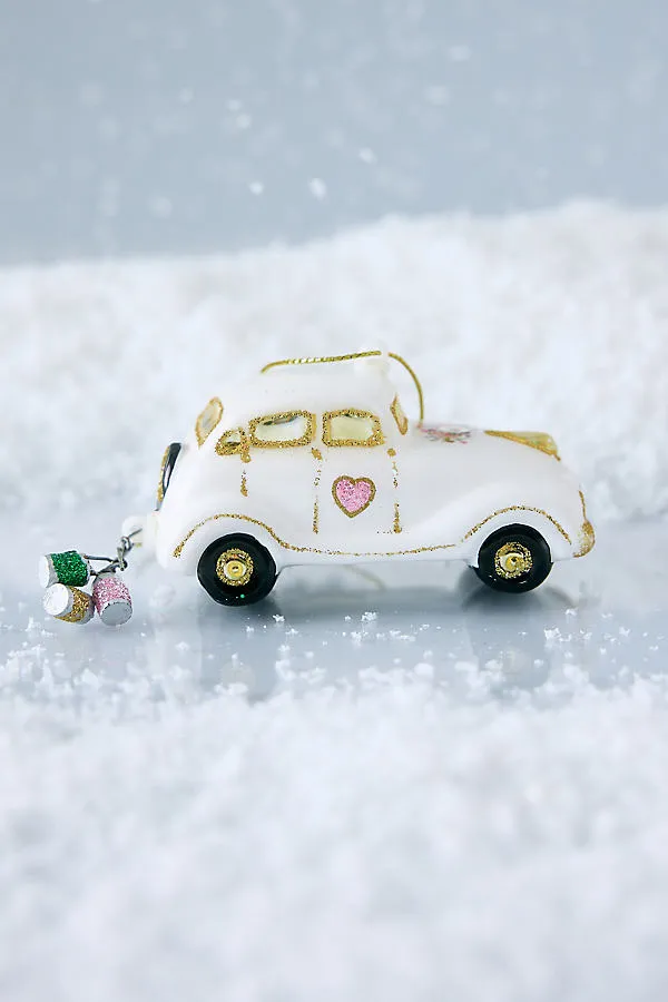 Glass Wedding Car Ornament - White by Anthropologie