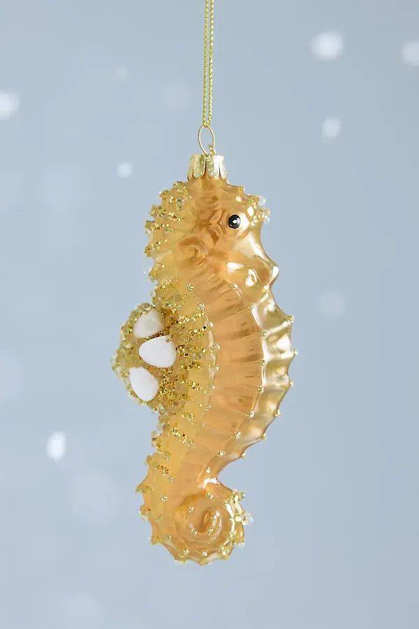 Gold Glass Seahorse Ornament - Gold, Glass by Anthropologie