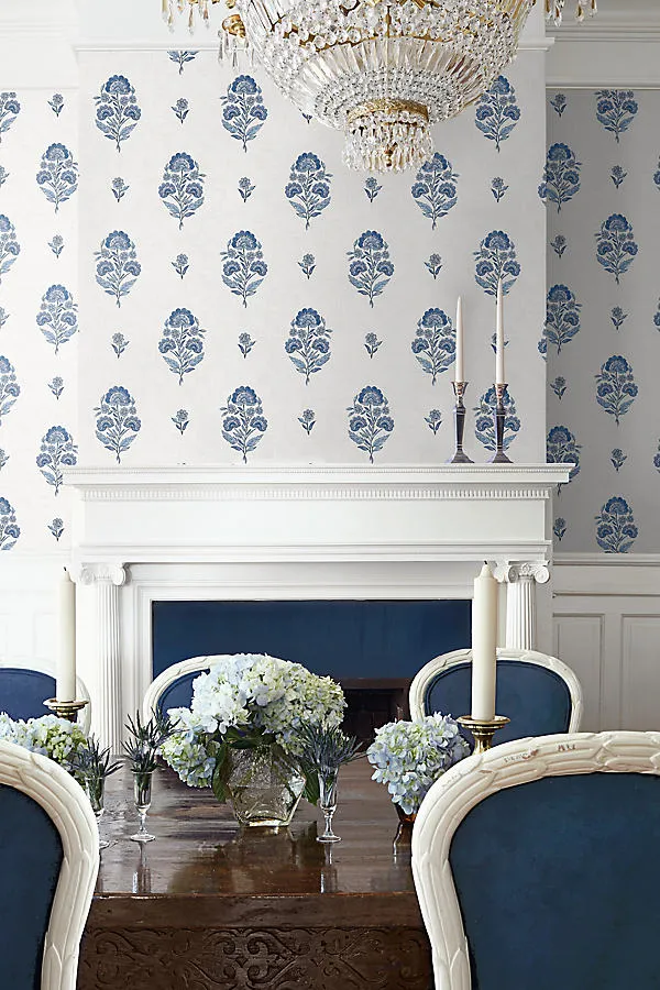 Floral Spot Peel-and-Stick Wallpaper - Blue product