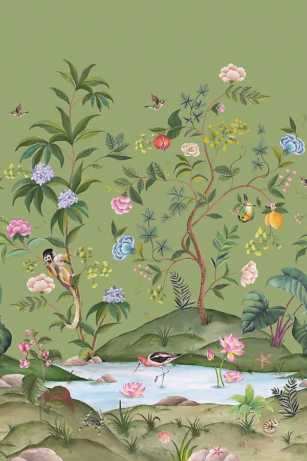Myanmar Lagoon Nature Wall Mural - Green product