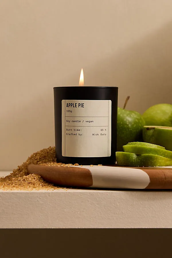 Apple Pie Glass Candle - Black, Cotton product
