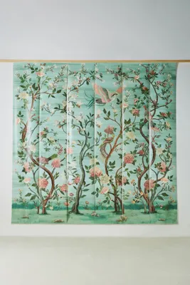 Havenview Chinoiserie Garden Scene Mural - Sea Green product