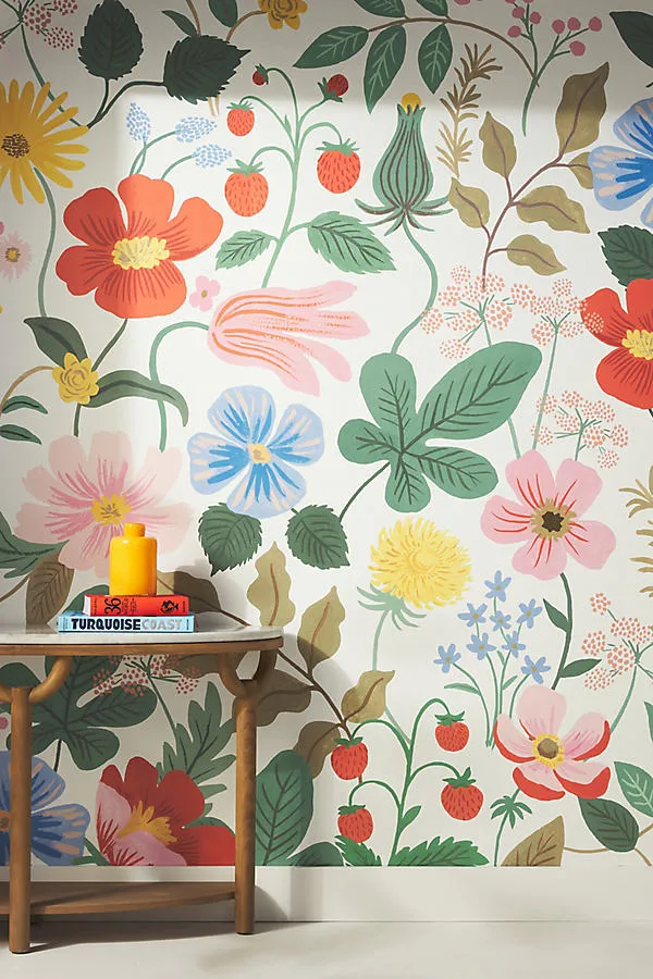 Rifle Paper Co. Strawberry Fields Floral Wallpaper Mural product