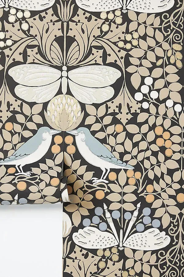 York Wallcoverings Butterfly Garden Metallic Floral Wallpaper product