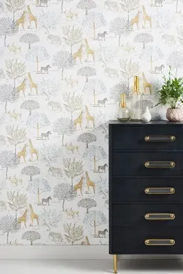 York Wallcoverings On the Savanna Animal Wallpaper - Beige product