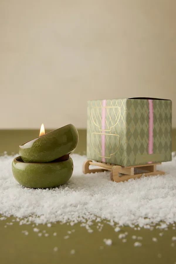 Myrrh & Tonka Ceramic Tealights Set of 2 by Anthropologie