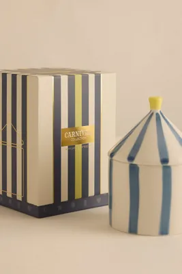 Oud & Leather Carnival Ceramic Candle - Blue product