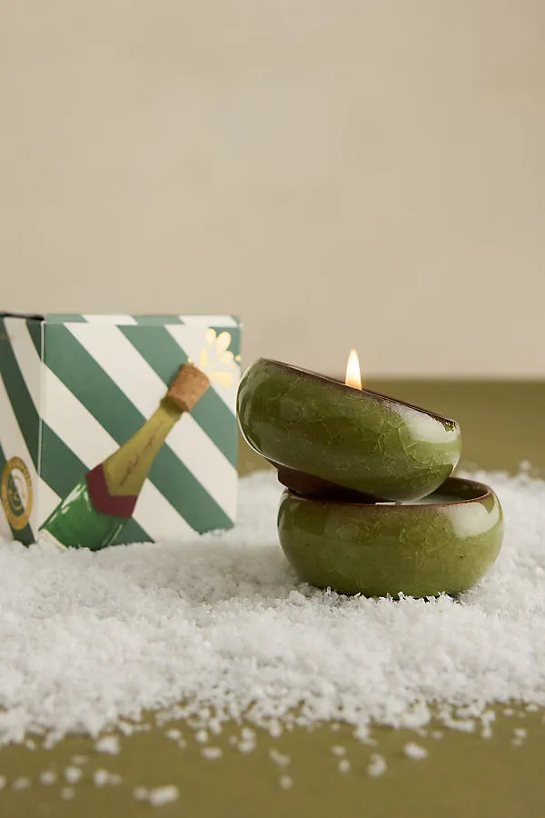 Pink Fizz & Polemo Ceramic Tealights Set of 2 by Anthropologie