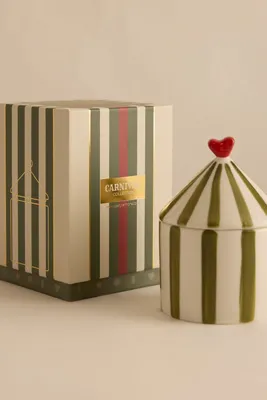 Tomato Leaf Carnival Ceramic Candle - Green, Cotton product
