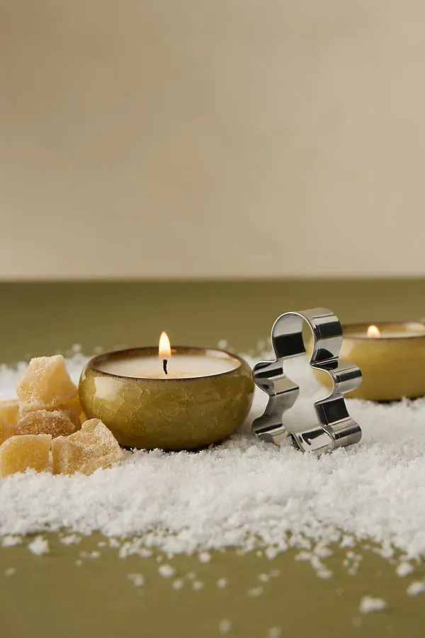 Zesty Lemons London Gingerbread Tealights Set of 2 by Anthropologie, alternate view