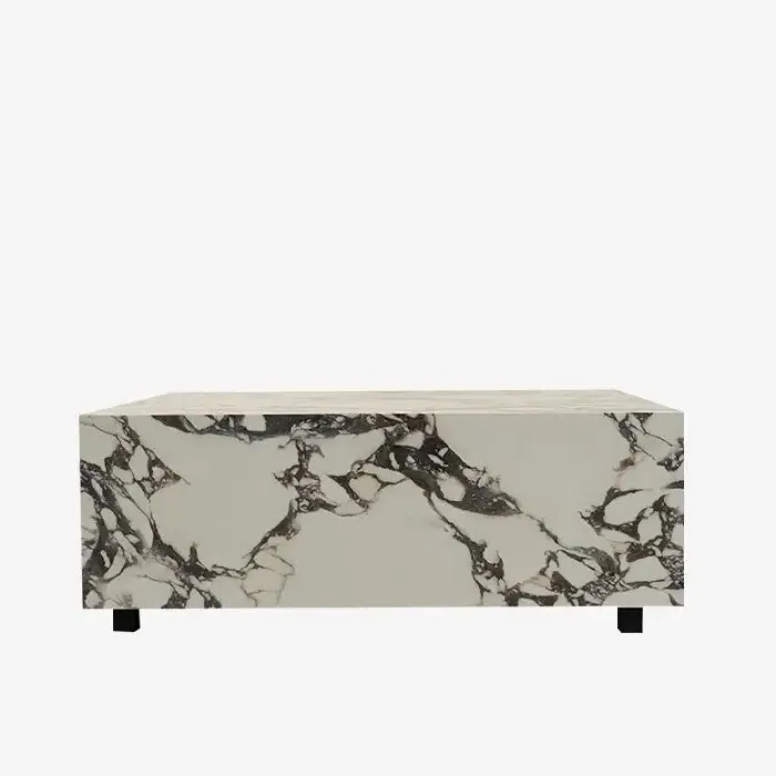 Coffee Table - Brown/Cream, Marble