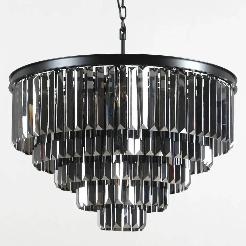 Crystal Fringe Pendant Light - Bronze image