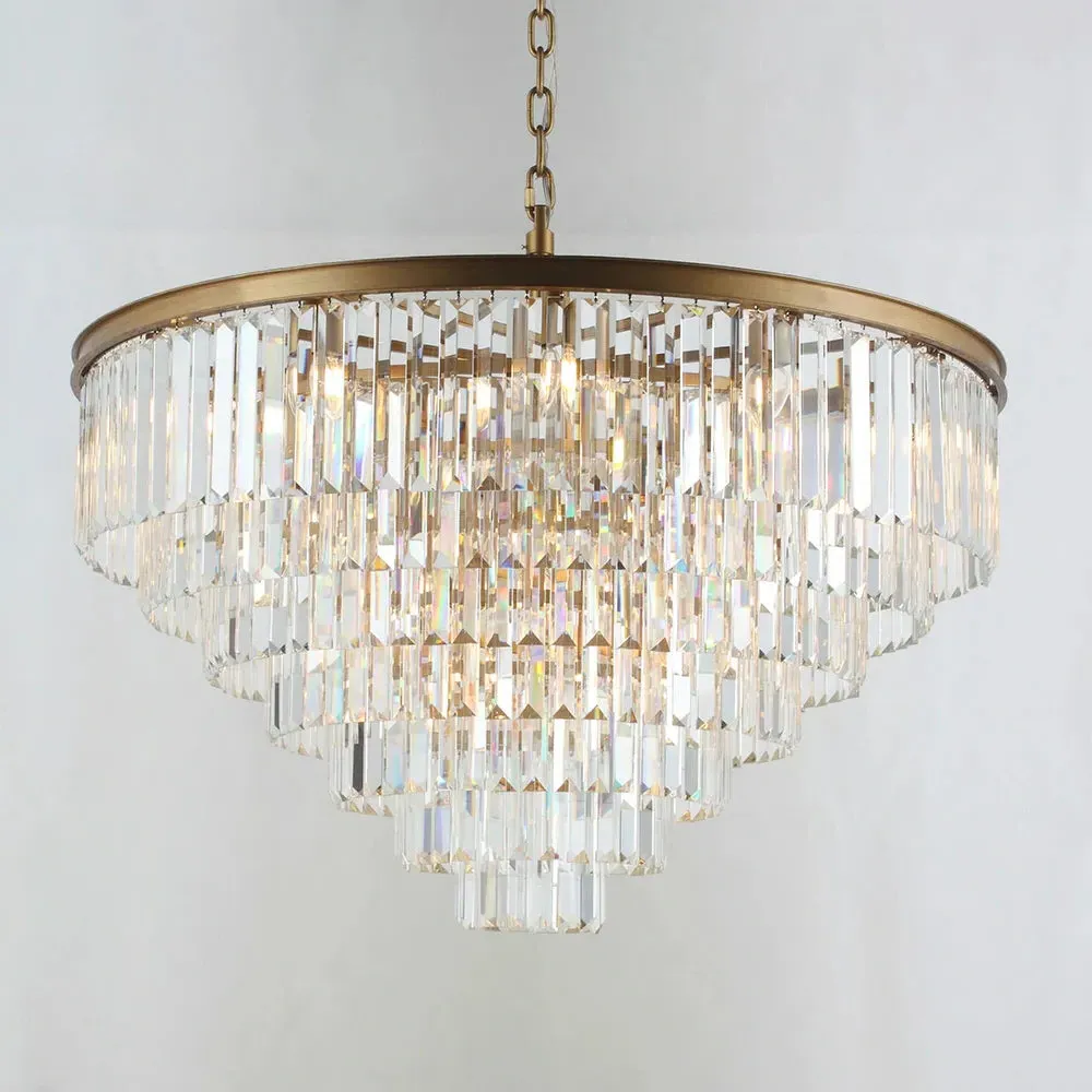 Crystal Fringe Pendant Light - Bronze