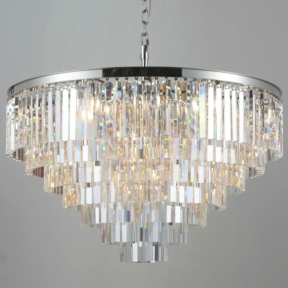 Crystal Fringe Pendant Light - Polished Nickel