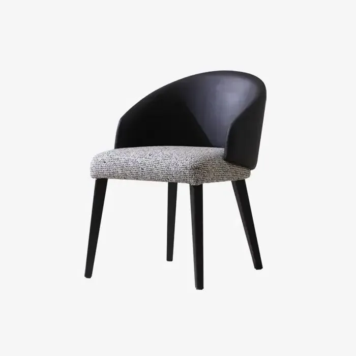 Dining Chair Mixed Materials - Grey, Cotton