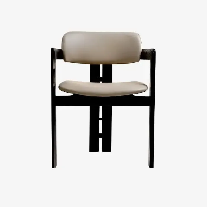 Dining Chair Two-Tone Design - Black, Leather image