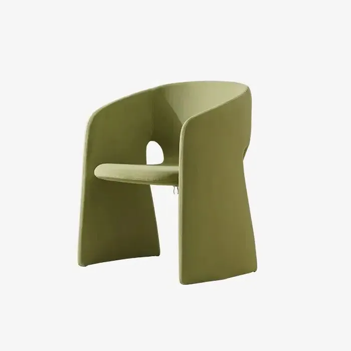 Dining Chair with Backrest - Green, Velvet