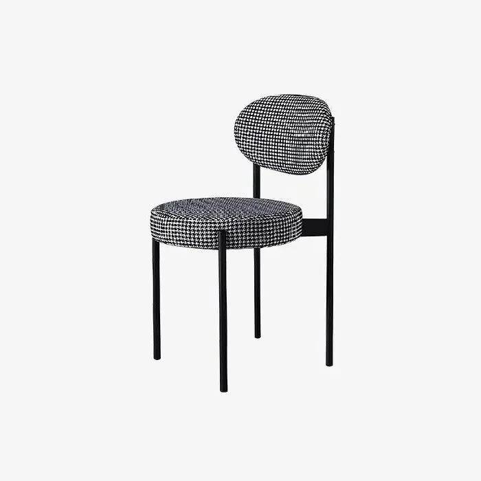 Dining Chair with Cushioned Seat - Black/White image