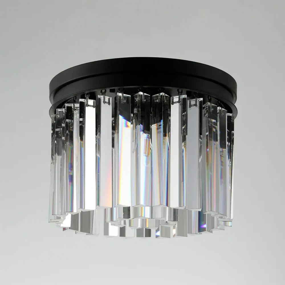 Flush Mount Crystal Ceiling Light - Black image
