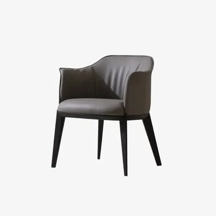 Monet Dining Chair - Brown, Leather