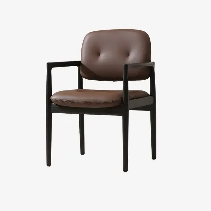 Solara Dining Chair - Brown, Leather