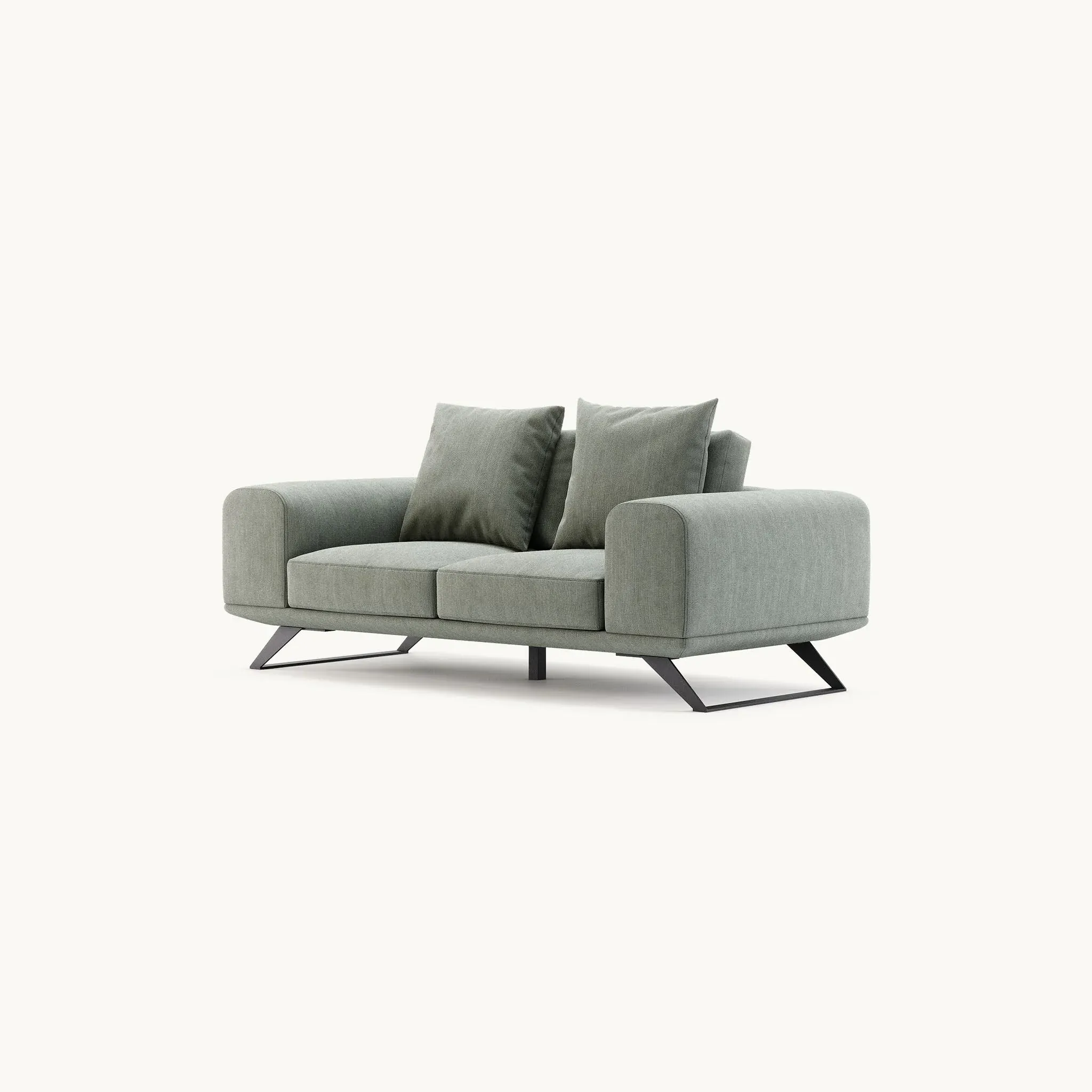 2-Seater Sofa with Steel Feet - Graphite