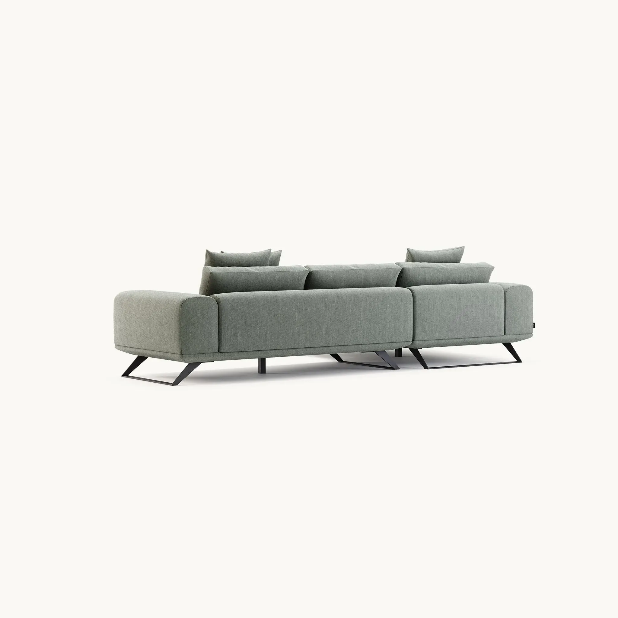 3-Seater Sofa with Steel Feet - Elephant
