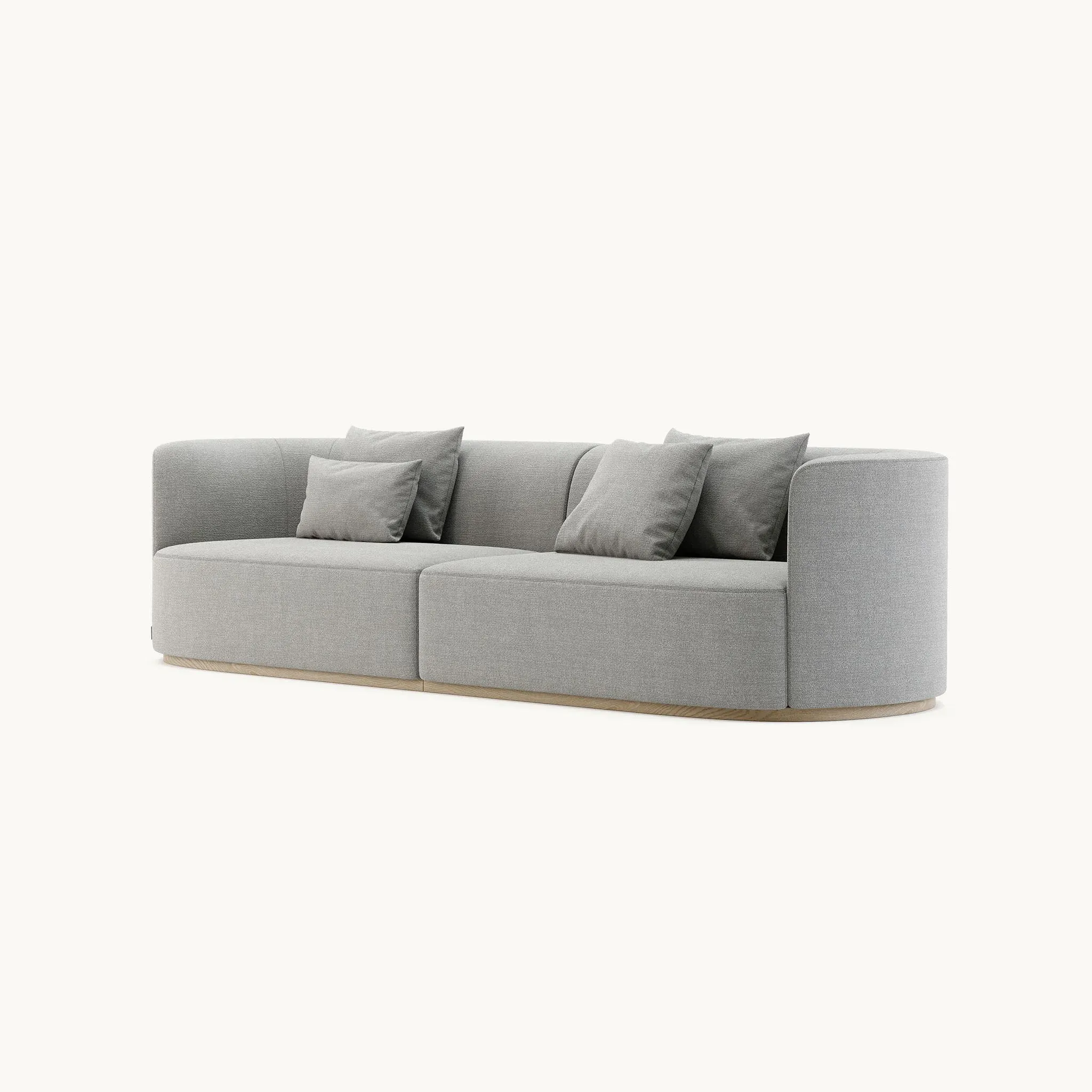 3-Seater Sofa with Stitched Detail - Moka image