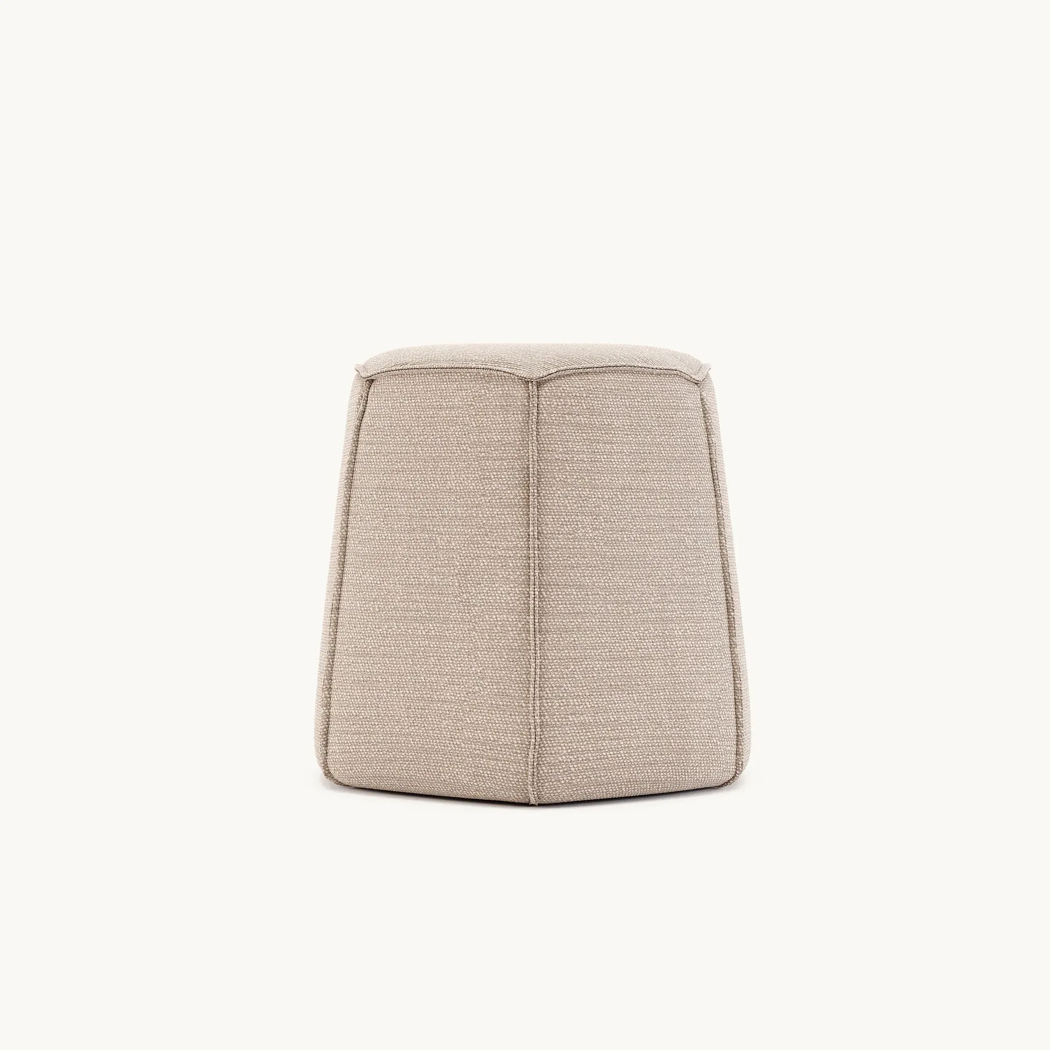 Angular Ottoman with Pleats - Camel