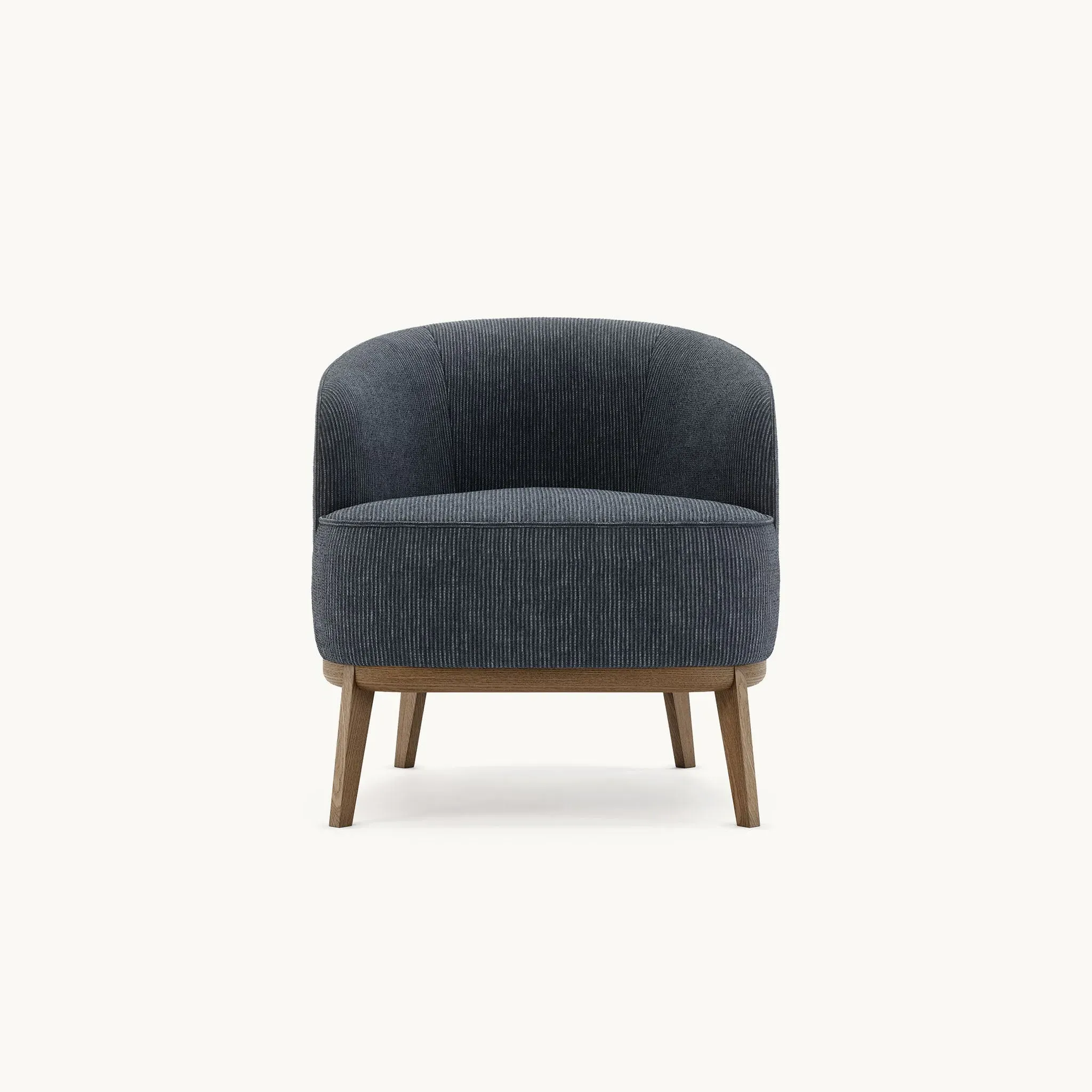 Armchair with Curved Back - Fog, Wood Frame image