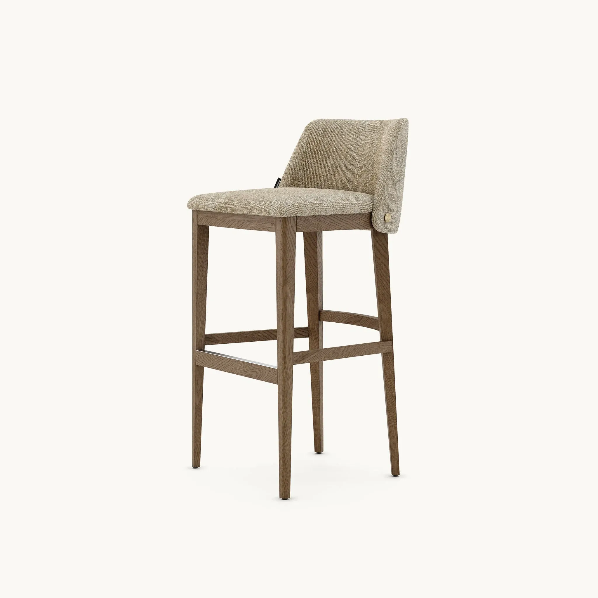 Bar Chair with Golden Nails - Chestnut, Upholstered image