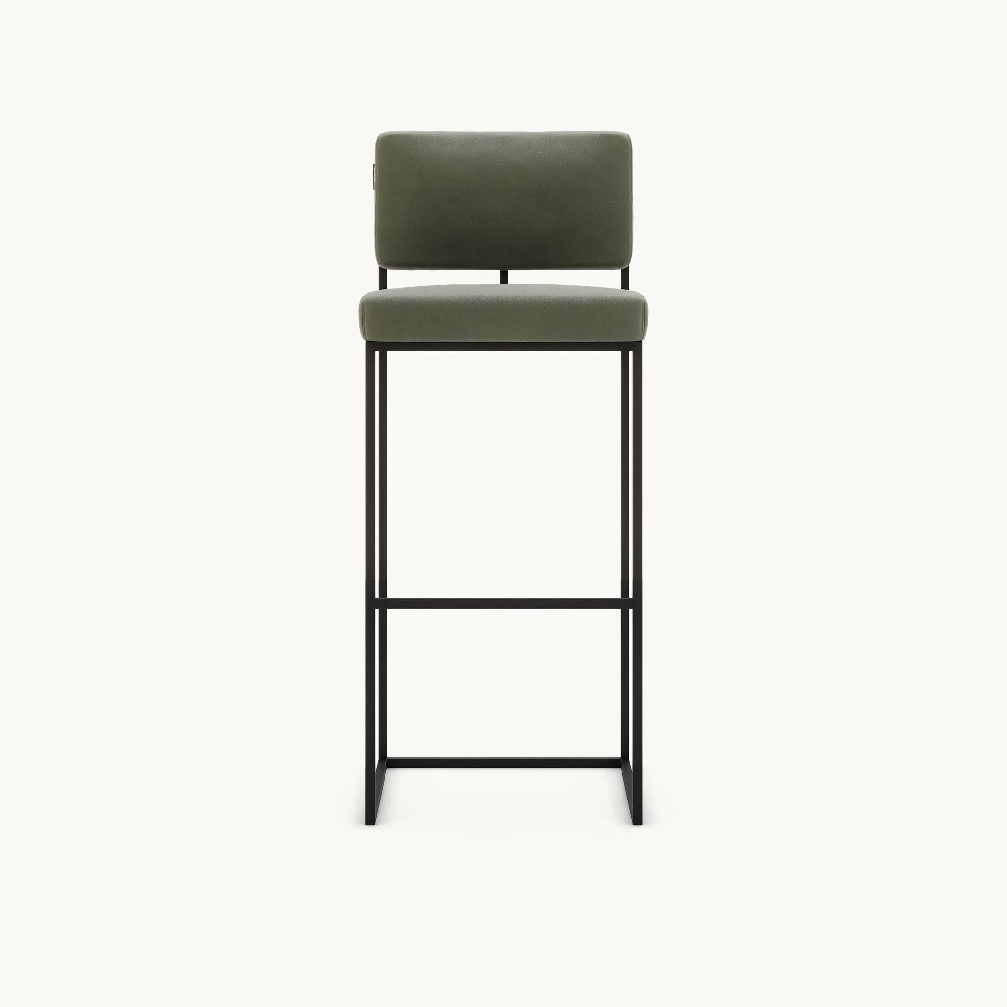 Bar Chair with Upholstered Seat - Ash, Metal image