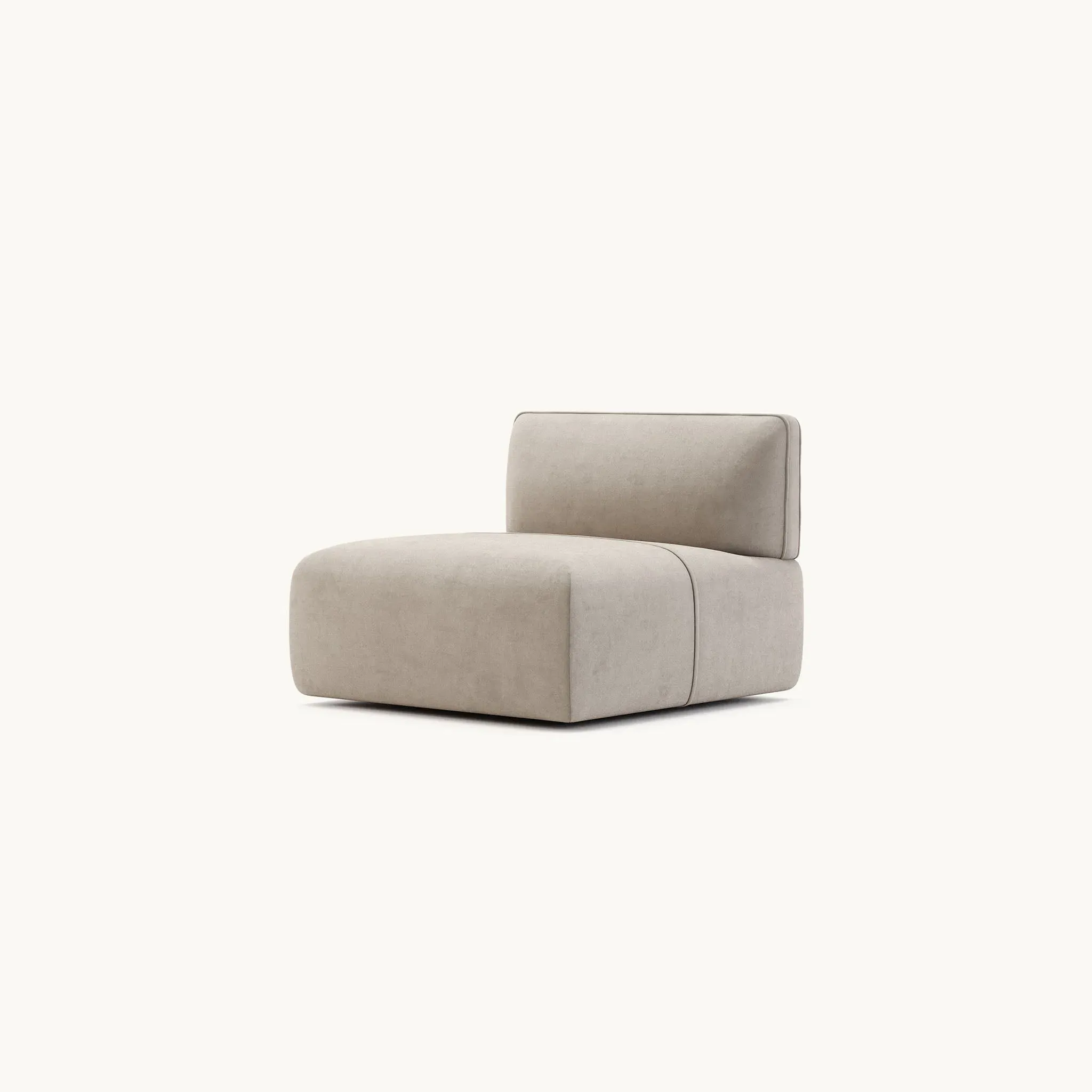 Central Module Sofa with High Cushion - Toffee