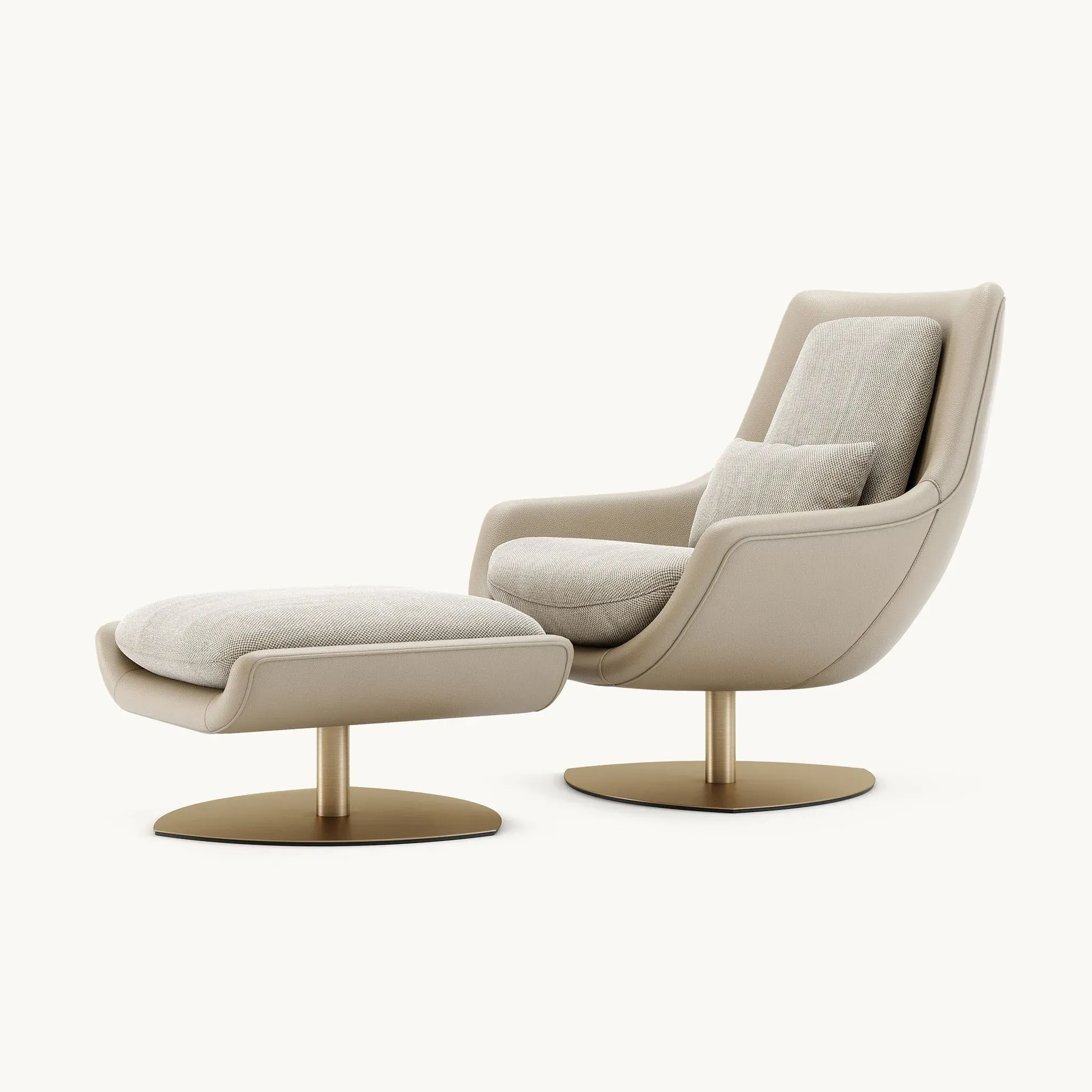 Egg-Shaped Swivel Armchair - Toffee
