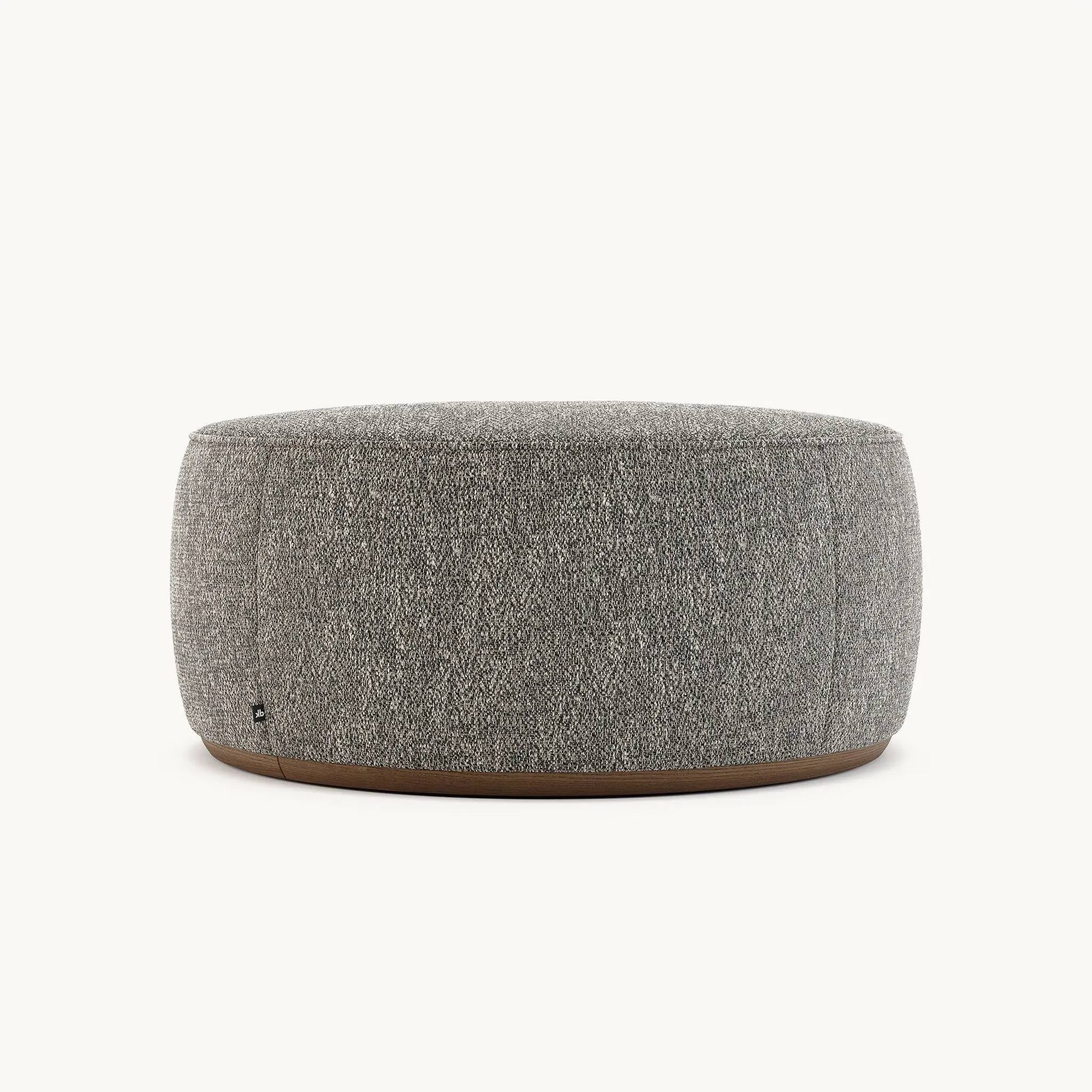 L-Shaped Ottoman with Pleated Design - Wood Base image