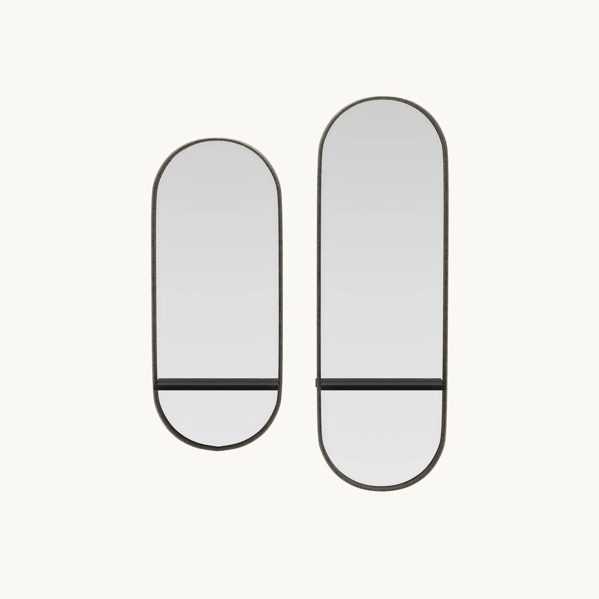 Oval Mirror with Shelf - Fabric