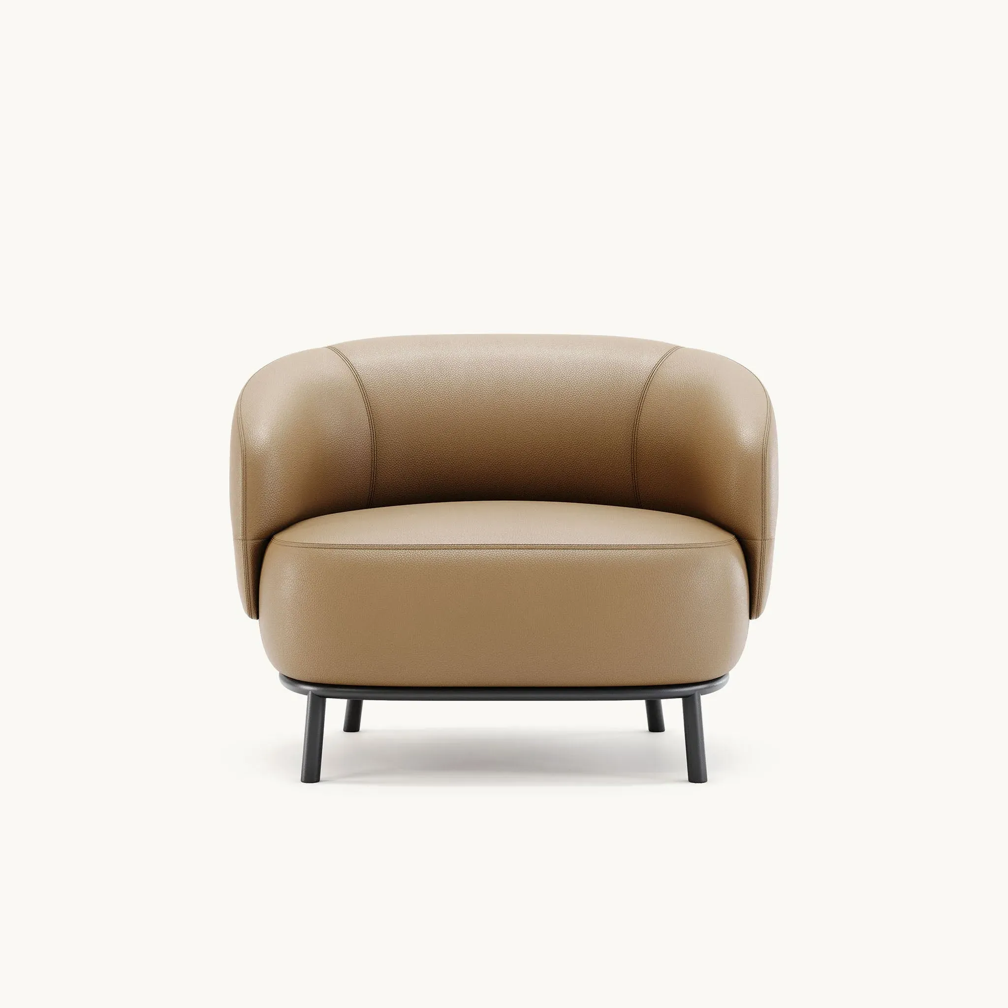 Round Armchair with Steel Frame - Anthracite image