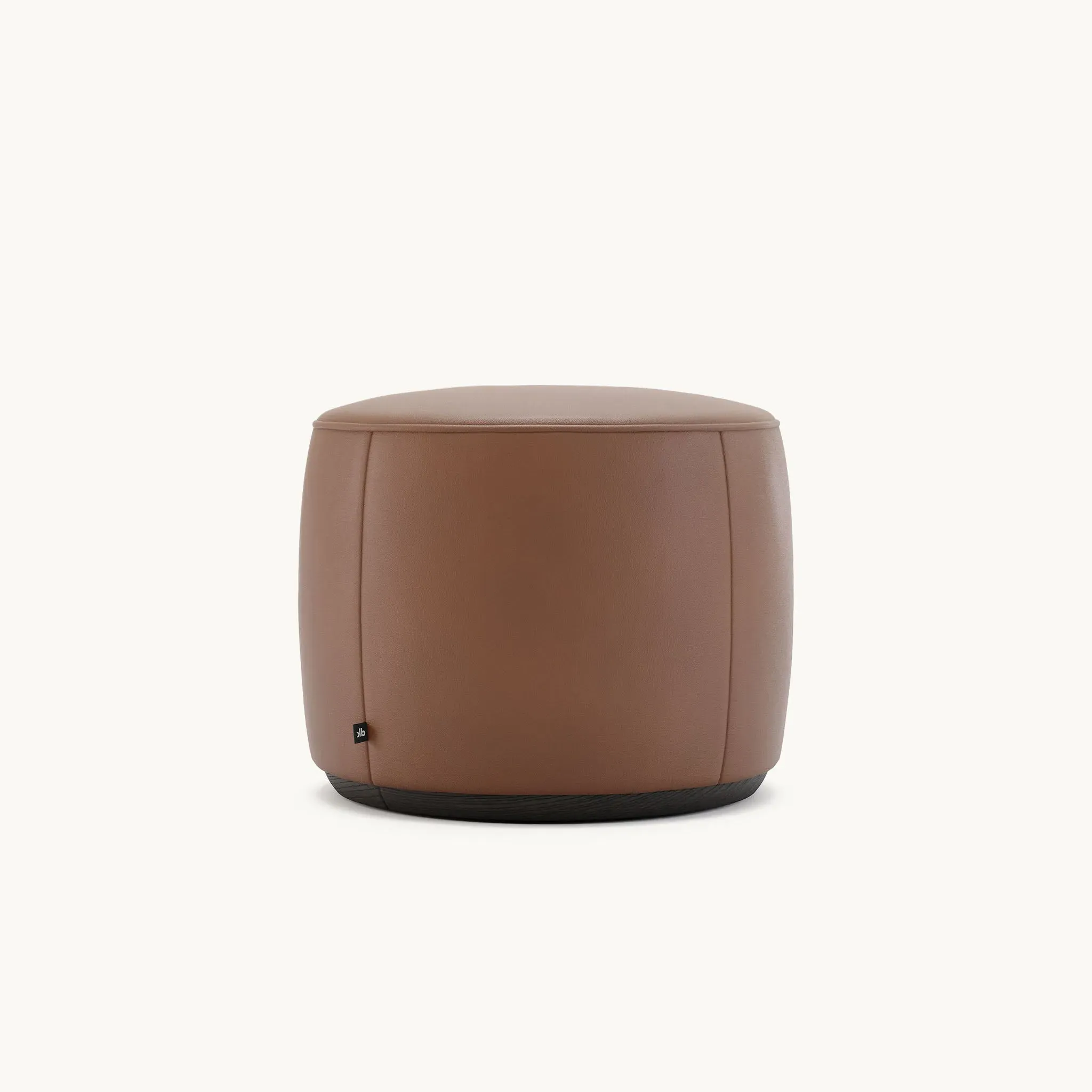 Round Ottoman with Pleats - Wood Base