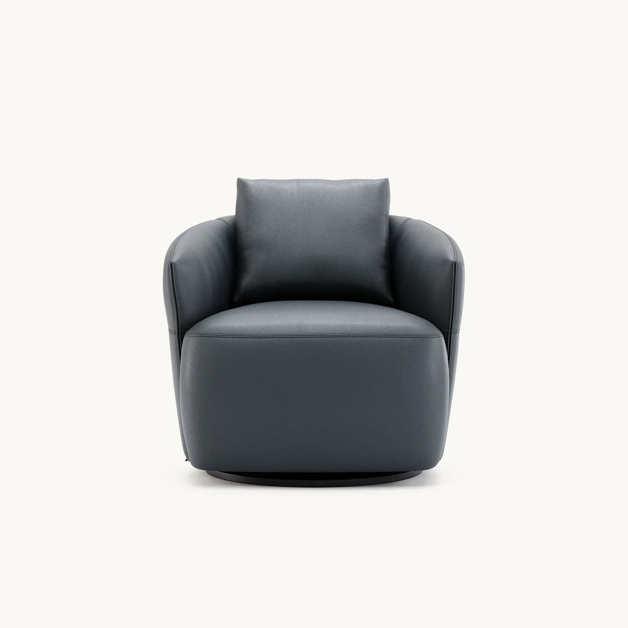 Round Swivel Armchair with Seam Detail image