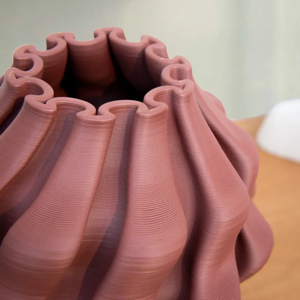 3D Effect Printed Vase - Burgundy alternate view