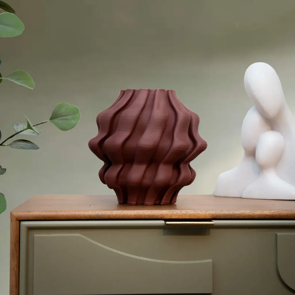3D Effect Printed Vase - Burgundy product