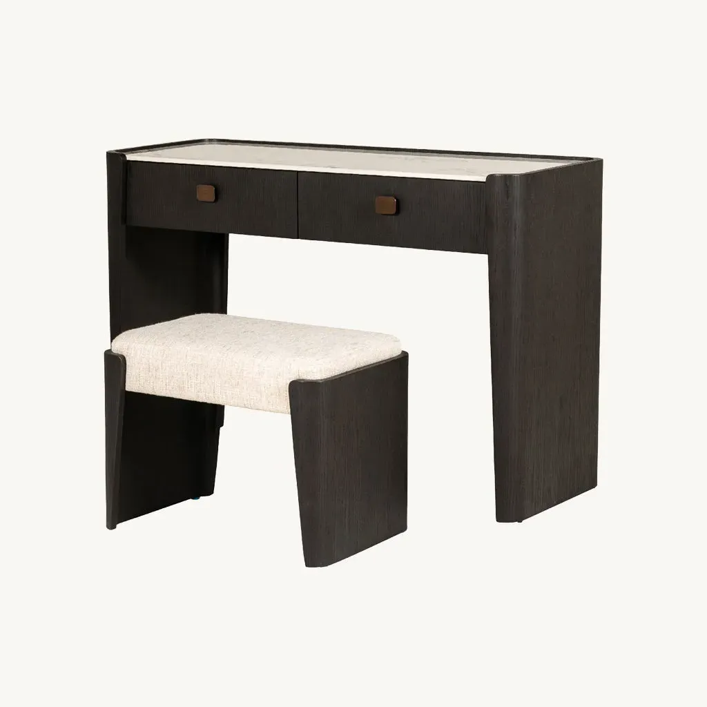 Adara 2 Drawer Dressing Table - Ebony, Melamine alternate view