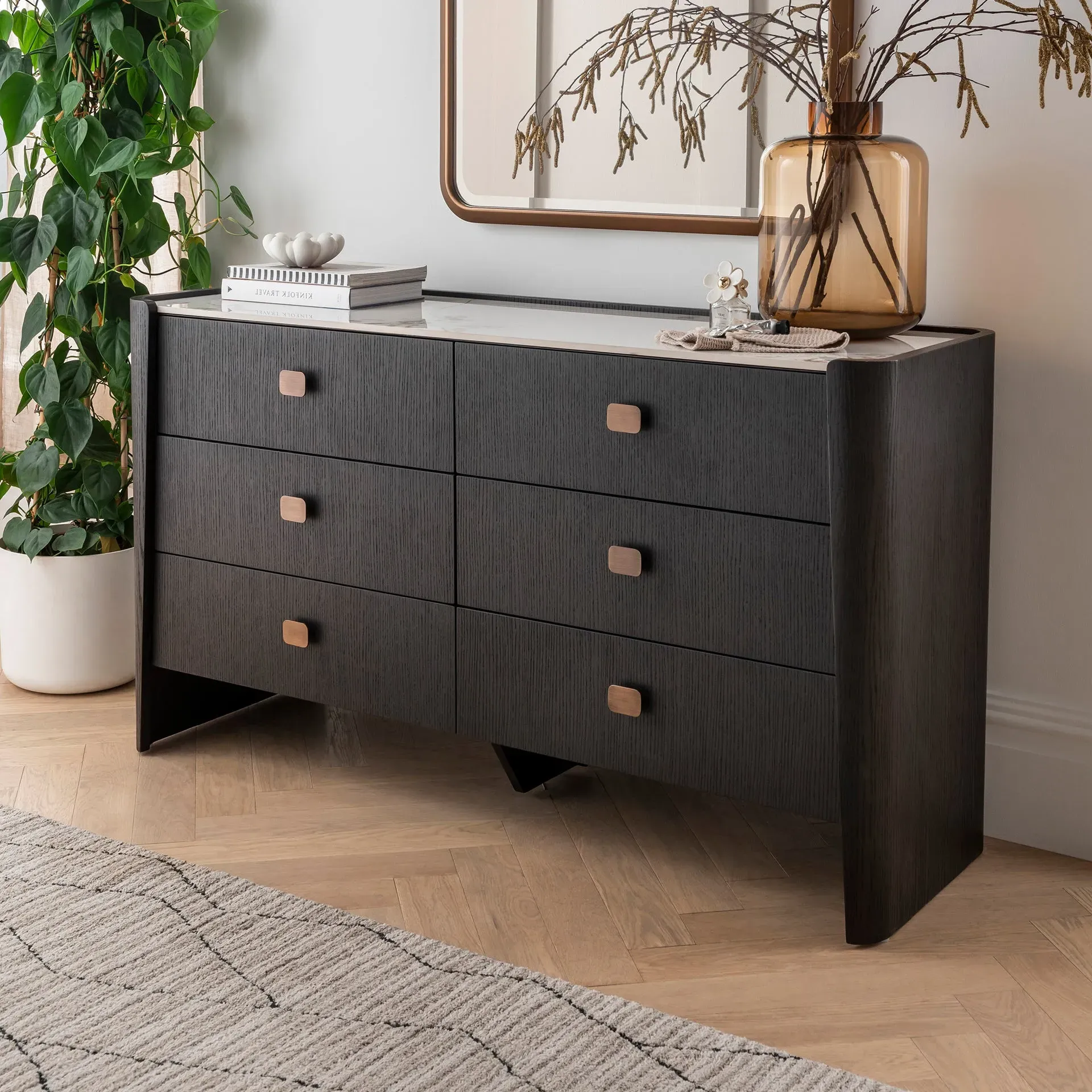 Adara 6 Drawer Chest - Ebony, Melamine & Veneer product