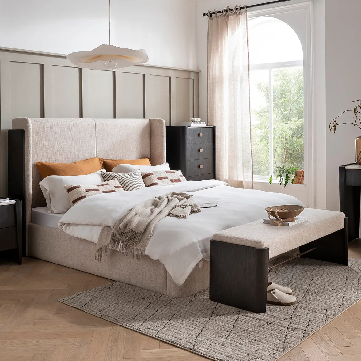 Adara King Size Bed Frame - Ebony, Melamine product
