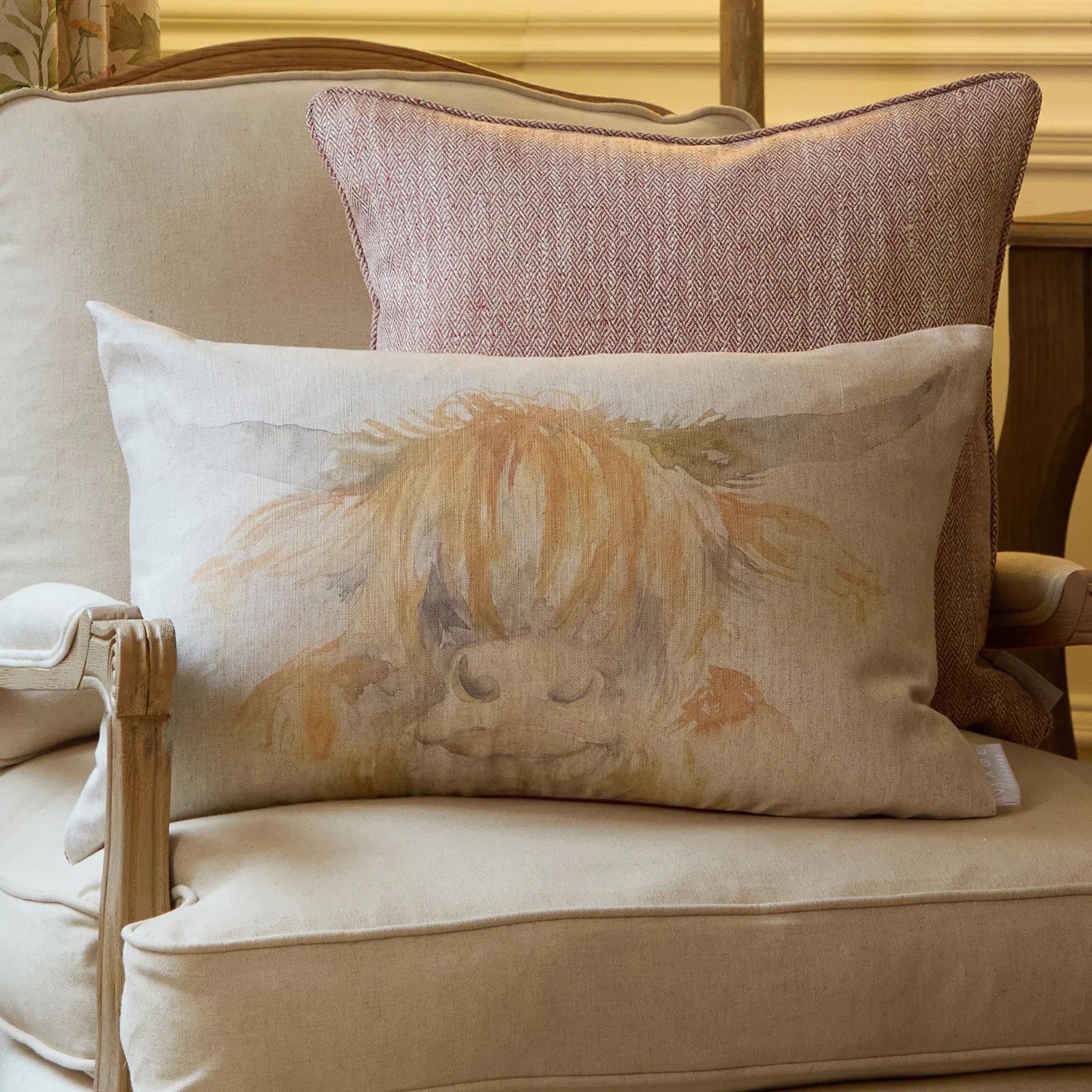 Aite Highland Cow Cushion - Linen Blend product