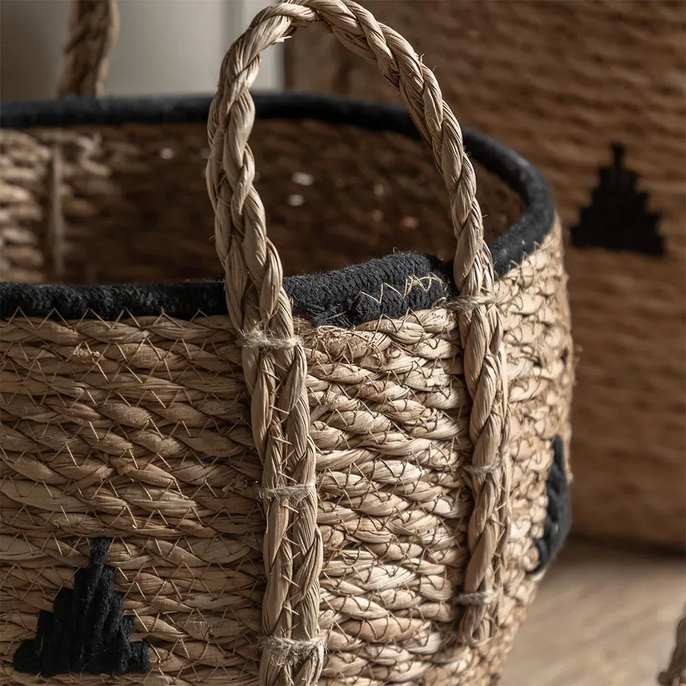 Alid Set of 3 Round Storage Baskets - Seagrass, Cotton alternate view